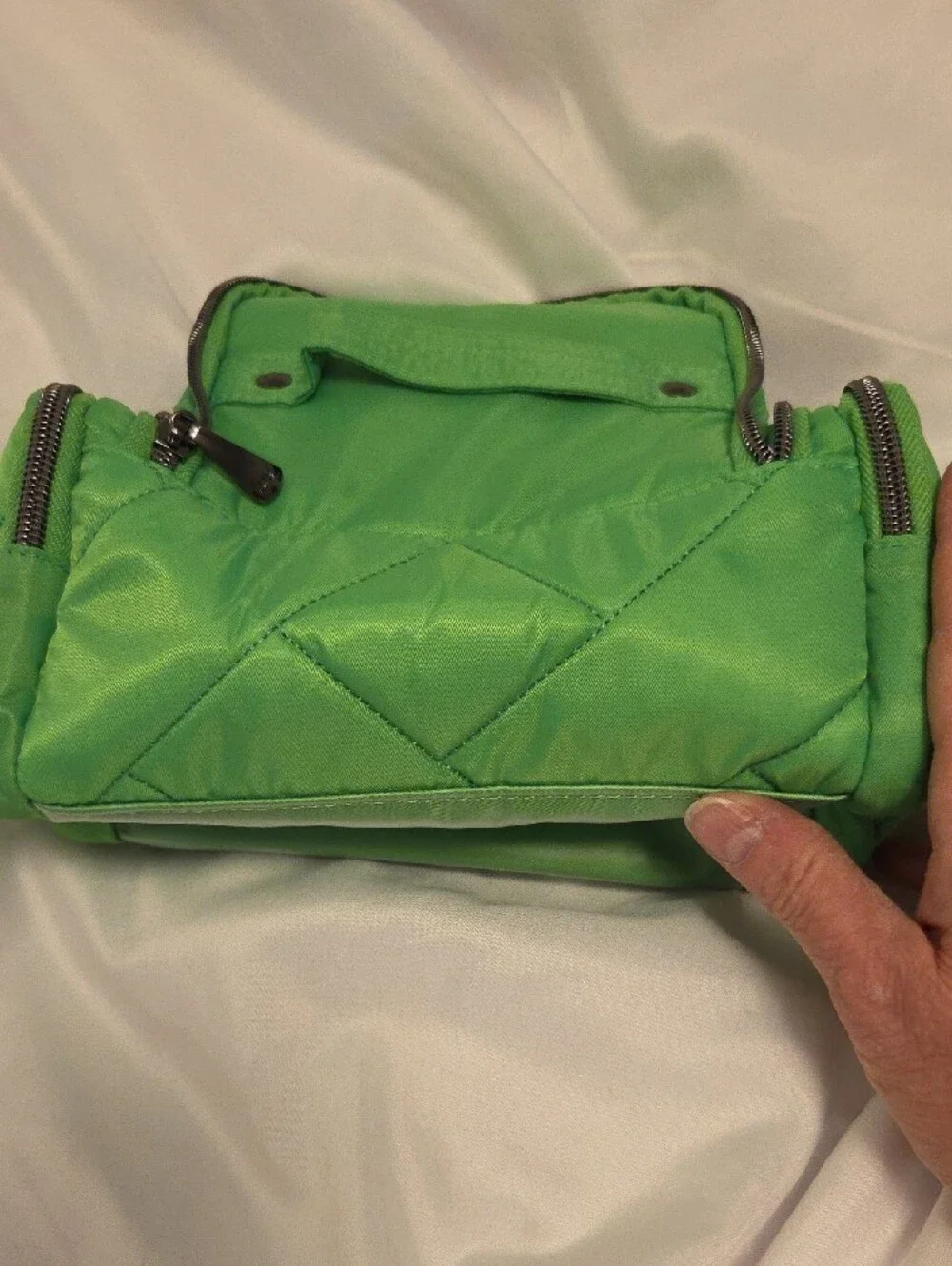 lug Quilted Lime Green Cosmetic Case